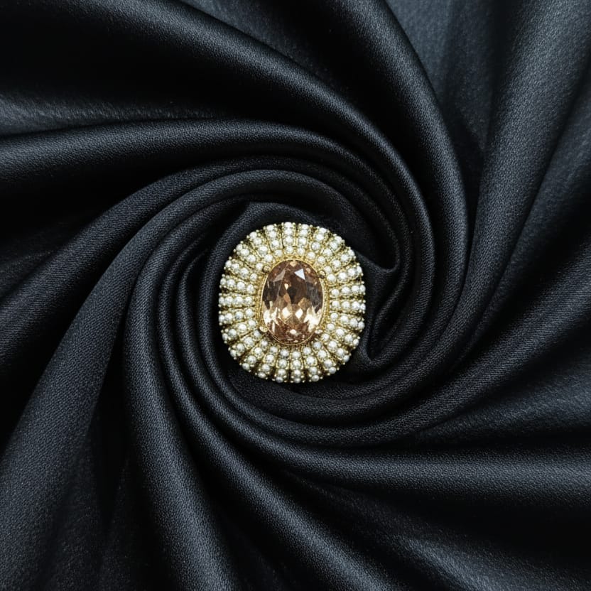 Gold Stone and Pearl Ring