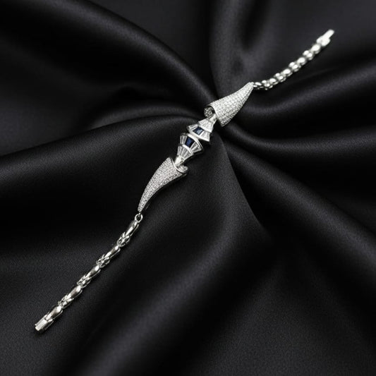 Silver and Blue Stone Bracelet