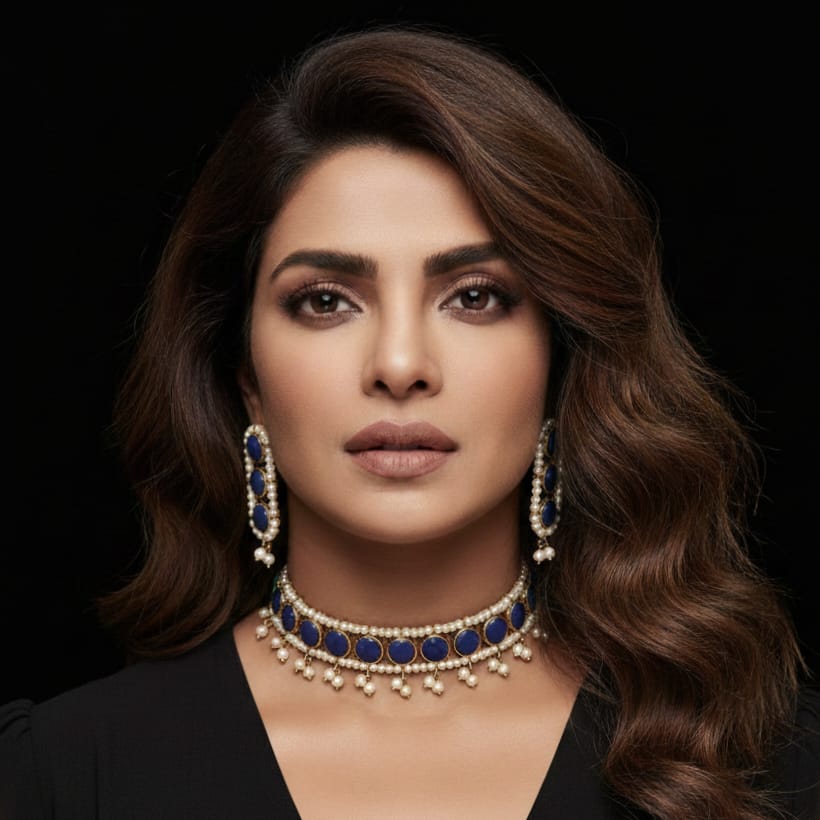 Regal Ruby-Toned & Pearl Choker Set