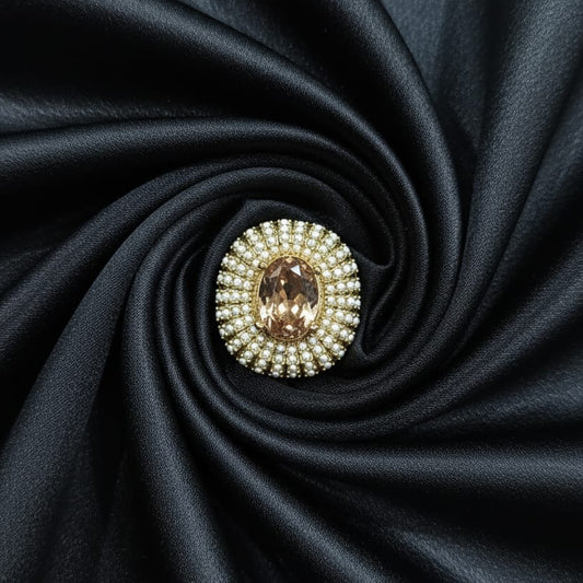 Gold Stone and Pearl Ring