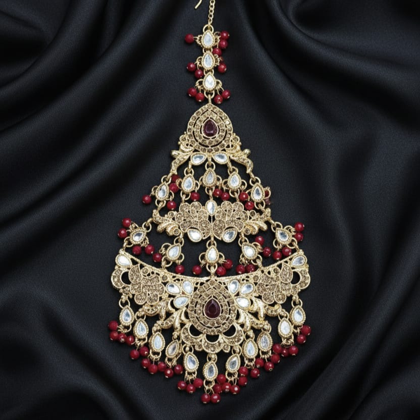 Designer Bridal Maroon Jhumer