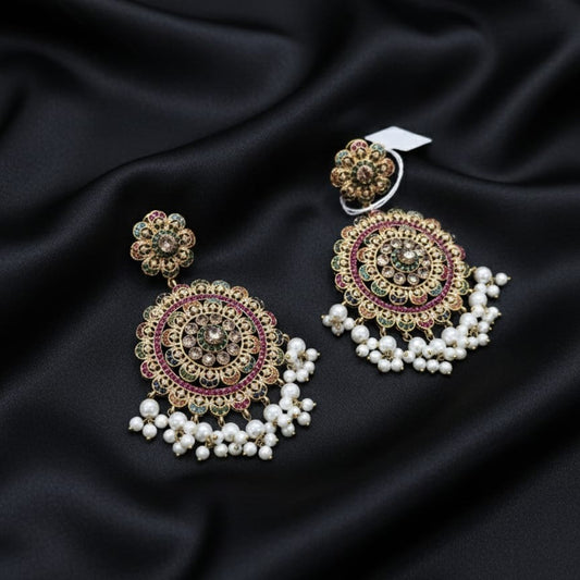 Fine Quality Multi Earring With Pearl