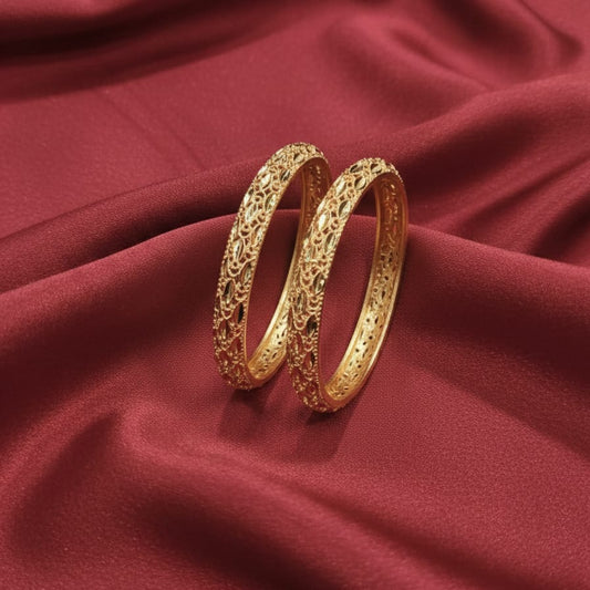 Premium Quality 2 Pes Gold Bangles
